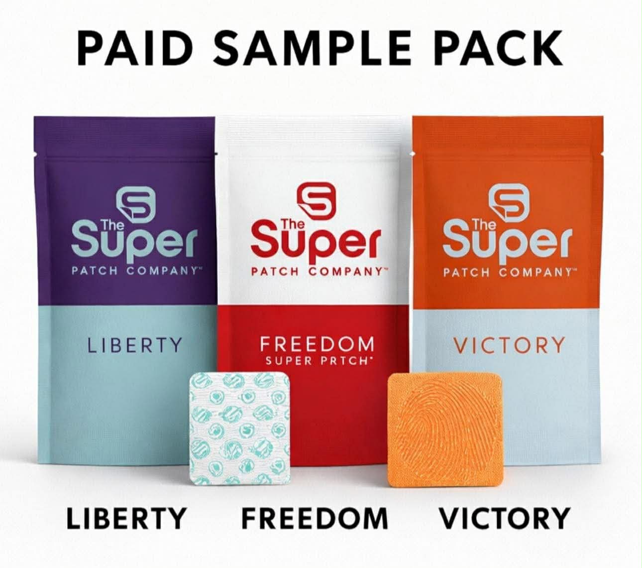 Super Patch 3 Day Paid Sample Pack – Liberty, Freedom & Victory | Wellness Patch Trial Pack (9 Patches)