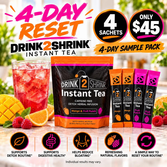 Drink2shrink Instant Tea 4 Day Sample Pack